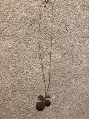 Gold-Tone Circle Pendant Necklace - Layered Disc Charm